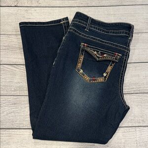 Women’s Blustitch Jeans Capri length 25” with embroidery size 14